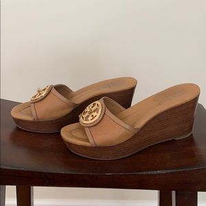 Authentic Tory Burch Tan Wedge sandals